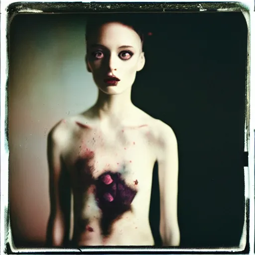 Image similar to kodak portra 4 0 0, wetplate, photo of a surreal artsy dream scene,, girl, weird fashion, photographed by paolo roversi style