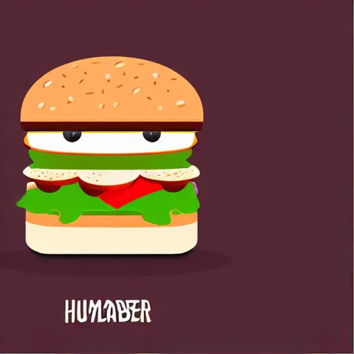 Image similar to lovely hamburger with cute eyes, smiling face, modern flat design style illustration with line elements