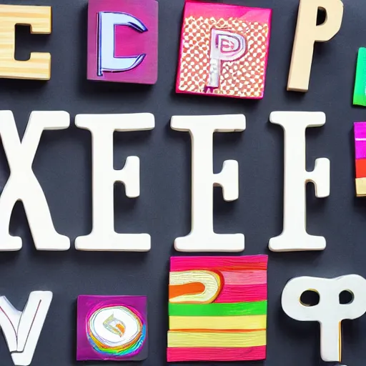 Prompt: new introduced brand new letters of the alphabet prototype list