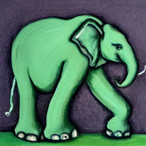 Image similar to green elephant in the style of popular nfts