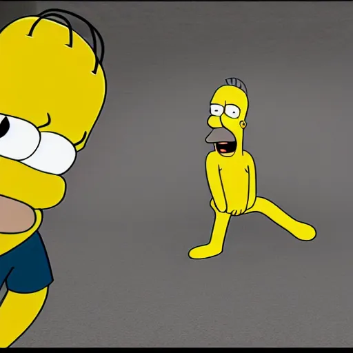 Image similar to 3 d cg rigged t pose homer simpson facing camera