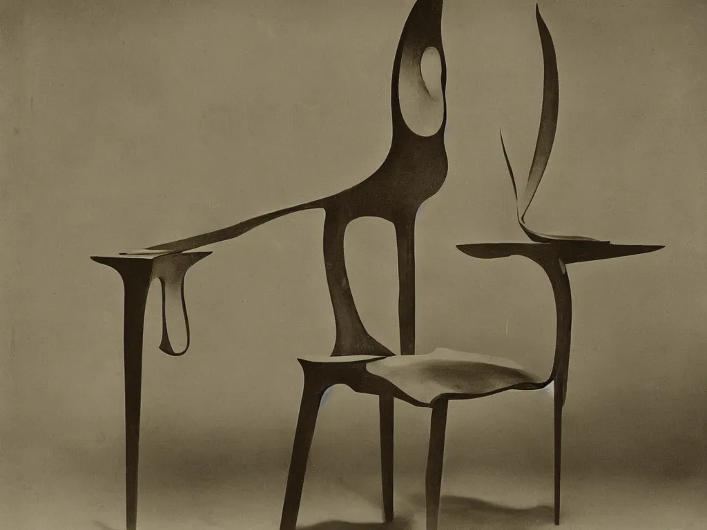 Image similar to luminescent gothic chair with ear. karl blossfeldt, morandi