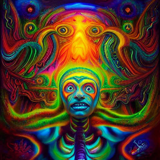 Prompt: ayahuasca dmt lsd mushrooms astral journey in oil painting, trending on artstation, award winning, emotional, highly detailed dark surrealist art