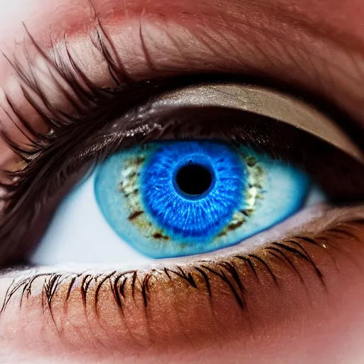 Image similar to Macro Photo of a beautiful woman's eye with a blue very detailed iris, that looks like waves and ripples