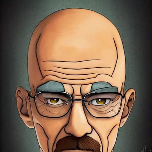 Image similar to Walter White as avatar Aang from avatar the last airbender, in the style of Avatar the Last Airbender