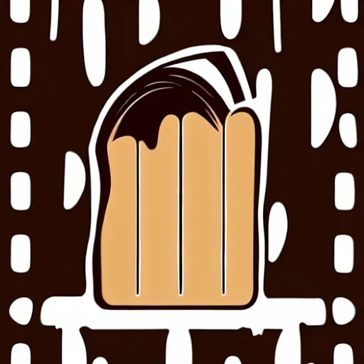 Image similar to book illustration of a chocolate bar crying because he has been split in half, book illustration, monochromatic, black and white image, white background