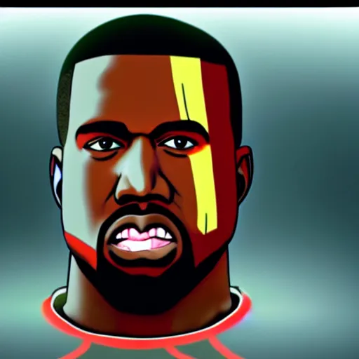 Prompt: a realistic render of Kanye West in Neon Genesis Evangelion, high quality render, 4k, concept art