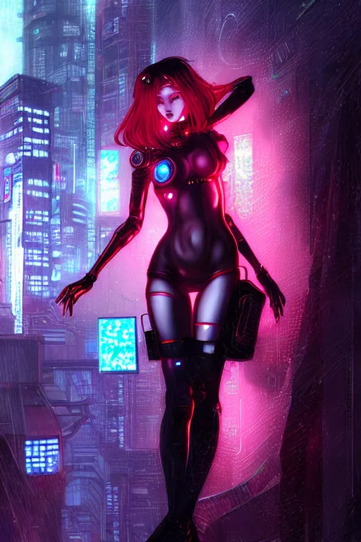 Image similar to portrait futuristic hot cyberpunk young female rouge, in futuristic stormy heavy snowy tokyo rooftop cyberpunk night, ssci-fi, fantasy, intricate, very very beautiful, elegant, neon light, highly detailed, digital painting, concept art, human anatomy, soft light, hdri, smooth, sharp focus, illustration, art by tian zi and craig mullins and WLOP and alphonse mucha