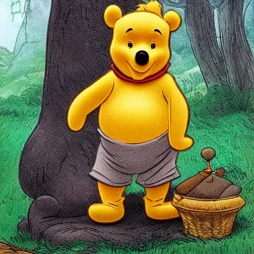 Prompt: winnie - the - pooh ( pooh bear ) as gandalf