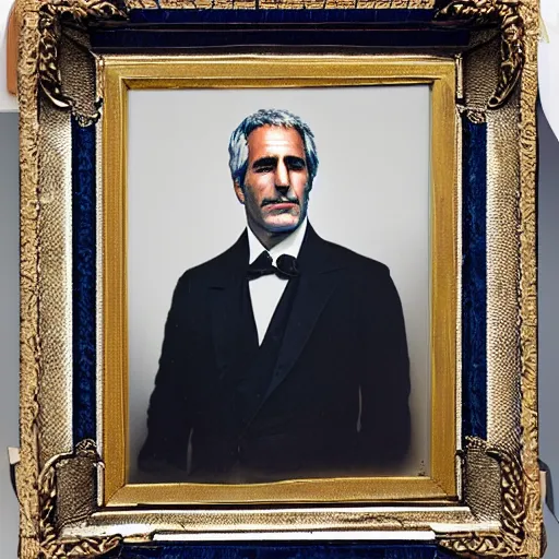 Image similar to official portrait of united states president Jeffrey Epstein, 1865