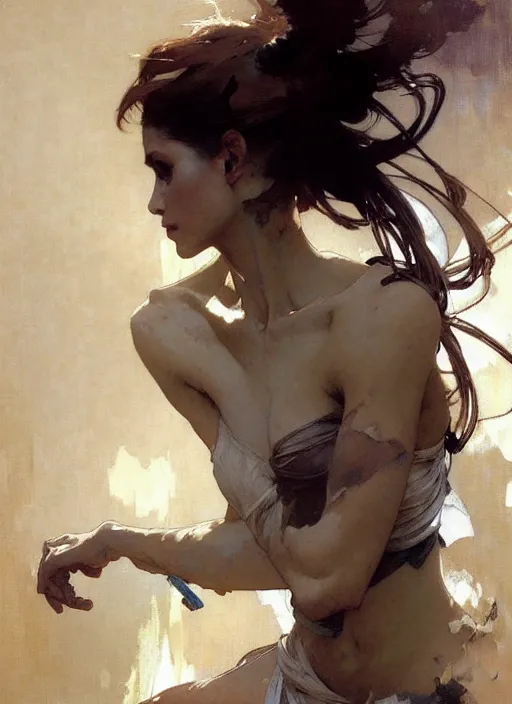 Prompt: beautiful neutral earth toned palette knife painting artwork by yoji shinkawa jeremy mann, dancer, charlie bowater and magali villeneuve and alphonse mucha, gaston bussiere, craig mullins, j. c. leyendecker, by artgerm