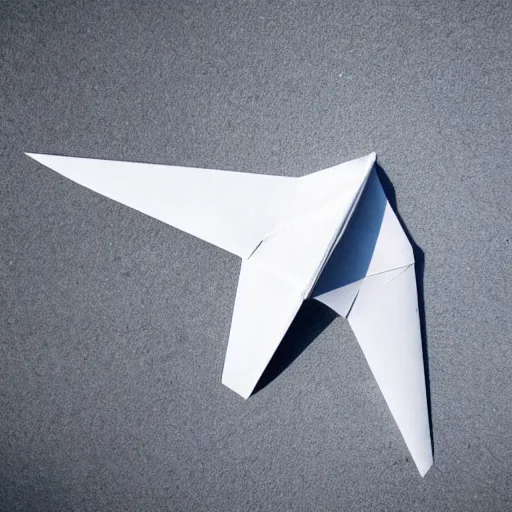 Image similar to a paper airplane that should theoretically beat all the records, photography, ambient light