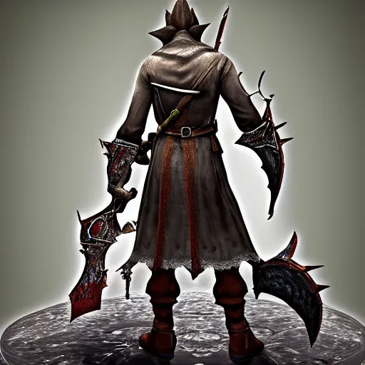 Prompt: a 3 d model of link ( the legend of zelda ) found in the game files of bloodborne