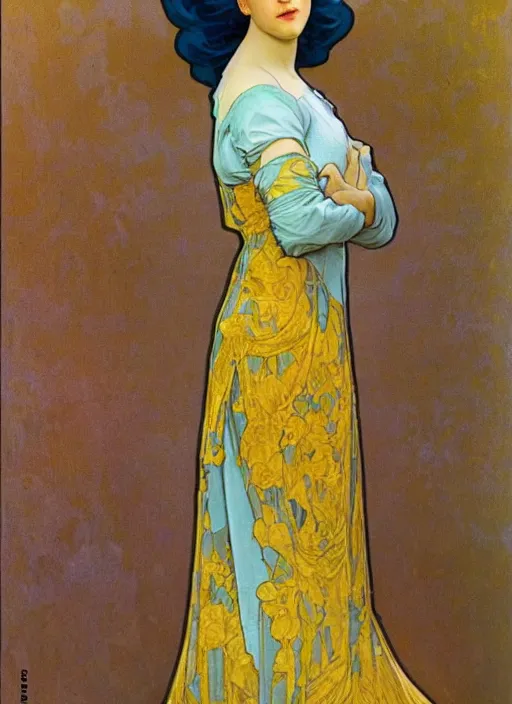 Prompt: Real life Marge Simpson, painted by Alphonse Mucha, highly detailed, 8k