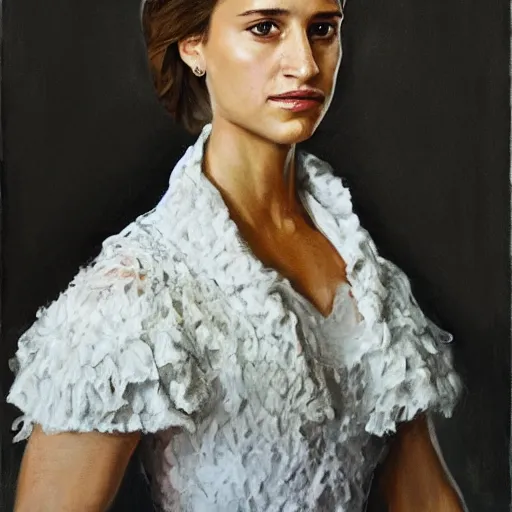 Prompt: portrait of Alicia Vikander , in the style of Goethe