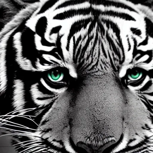 Image similar to a tiger is trapped in the backrooms, found footage, vhs, chromatic aberration, teaser trailer