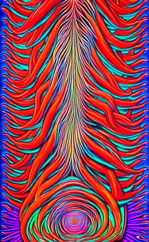 Image similar to trippy psychedelic mushrooms by alex grey