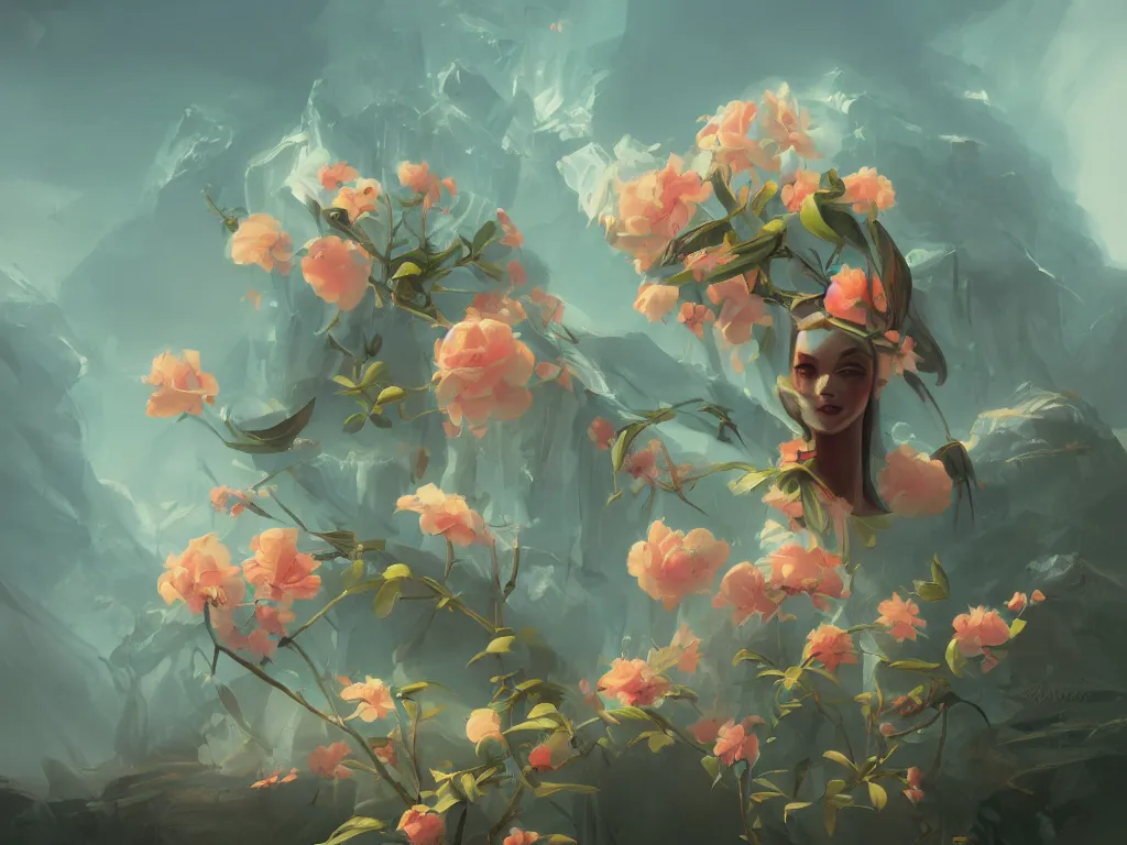 Image similar to retro painting of surreal waiim flower, by ross tran, highly detailed, hyperrealism, excellent composition, cinematic concept art, dramatic lighting, trending on artstation