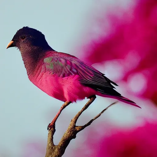 Image similar to pink bird cinematography