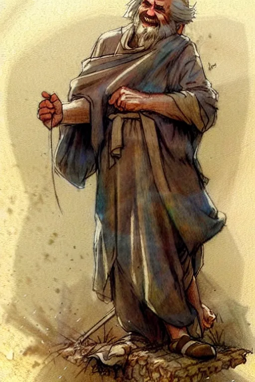 Image similar to (((((1950s bible character moses . muted colors.))))) by Jean-Baptiste Monge !!!!!!!!!!!!!!!!!!!!!!!!!!!