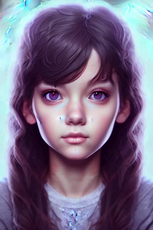 Image similar to very cute girl portrait, highly detailed eyes, intricate details, by artgerm, tooth wu, dan mumford, beeple, wlop, unreal engine 5 rendering