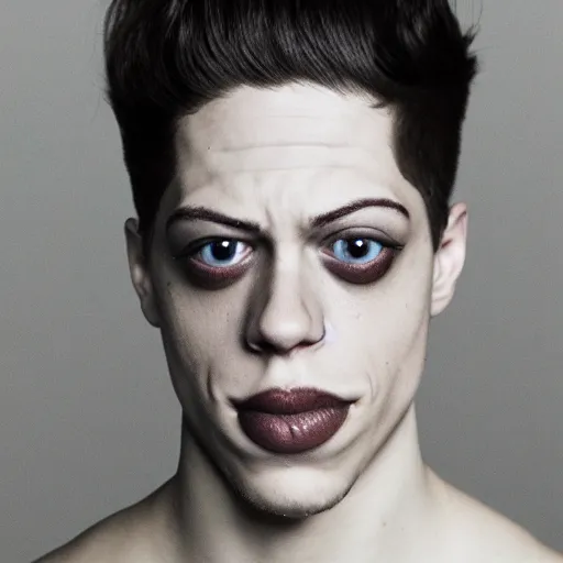 Prompt: a close - up portrait photo of pete davidson cosplaying as a poison frog by erwin olaf
