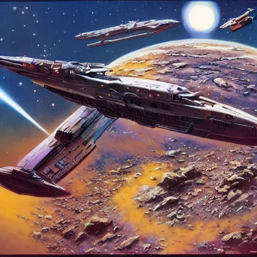 Prompt: peter elson, chris foss, john berkey, tony roberts, jim burns, don davis