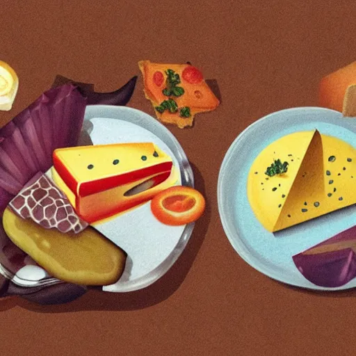 Image similar to cheese, food illustration by kamisketsa and lerin