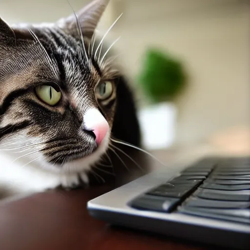 Image similar to cat using computer