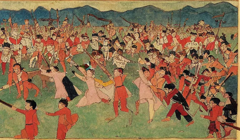 Image similar to the taiping rebellion, by henry darger