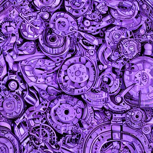 Image similar to large purple intricate machine photorealistic