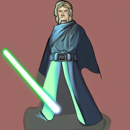 Image similar to illustration of a very cool jedi