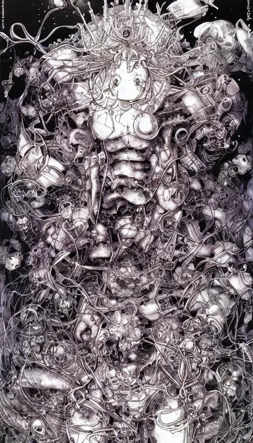 Image similar to The end of an organism, by Yoshitaka Amano,