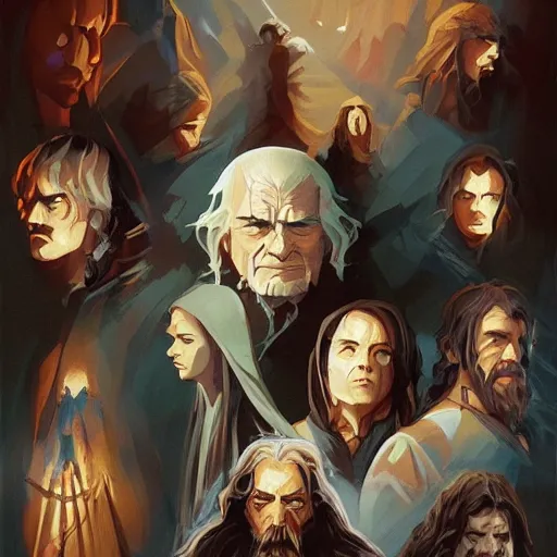 Image similar to face icon stylized minimalist the lord of the rings : the fellowship of the ring 2 0 0 1, loftis, cory behance hd by jesper ejsing, by rhads, makoto shinkai and lois van baarle, ilya kuvshinov, rossdraws global illumination