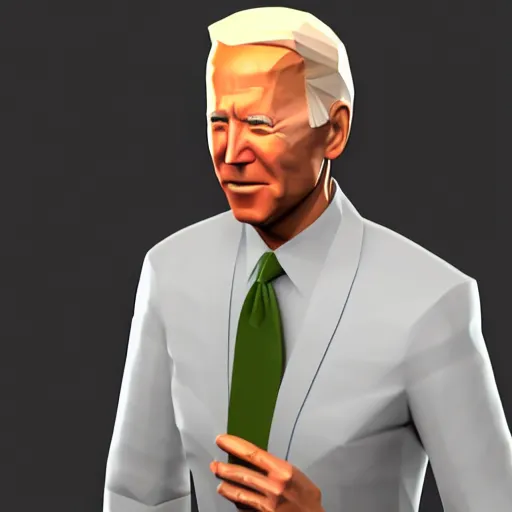 Image similar to 3 d low poly render of joe biden, detailed, award winning