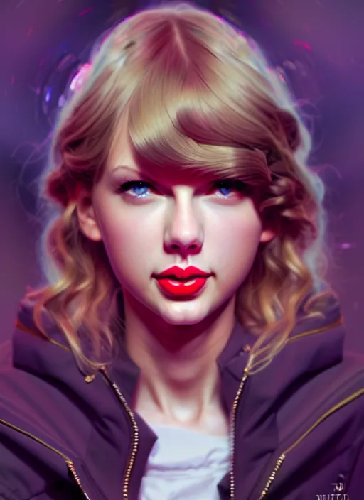 Image similar to taylor swift, evangelion, au naturel, hyper detailed, digital art, trending in artstation, cinematic lighting, studio quality, smooth render, frostbite 3 engine rendered, art style by klimt and nixeu and ian sprigger and wlop and krenz cushart