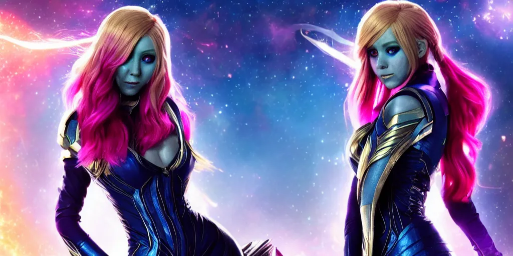 Image similar to lux from league of legends in guardians of the galaxy, 4k, #trending