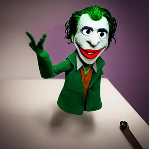 Image similar to the joker as a muppet