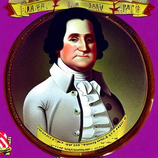 Image similar to action photograph of a fat George Washington as a 1999 hip hop star