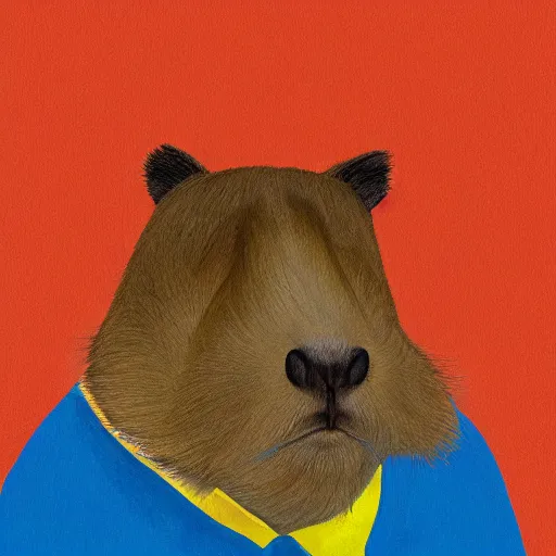 Prompt: cartoon portrait of capybara by bored ape yacht club