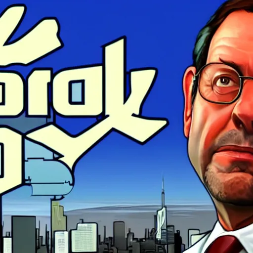 Image similar to mariano rajoy, gta v loading screen art,