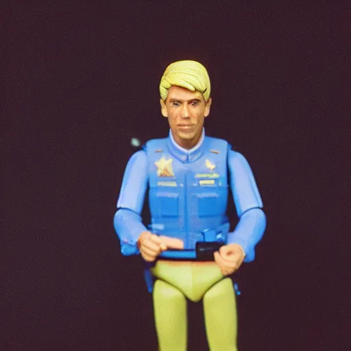 Prompt: picture of a plastic action man figure of Patrick Balkany, cinestill 800t 8k