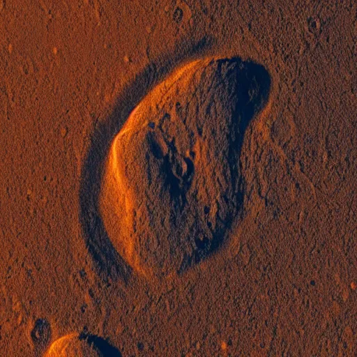 Prompt: painting of cat paw imprint on a mars surface, style of greg rutkowski