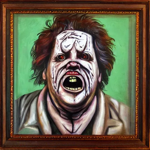 Image similar to portrait of a realistic image of leatherface