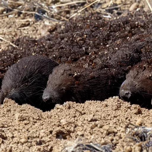 Prompt: a ton of moles