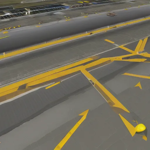 Prompt: screenshot from a 3 d video game about airport conveyor belts