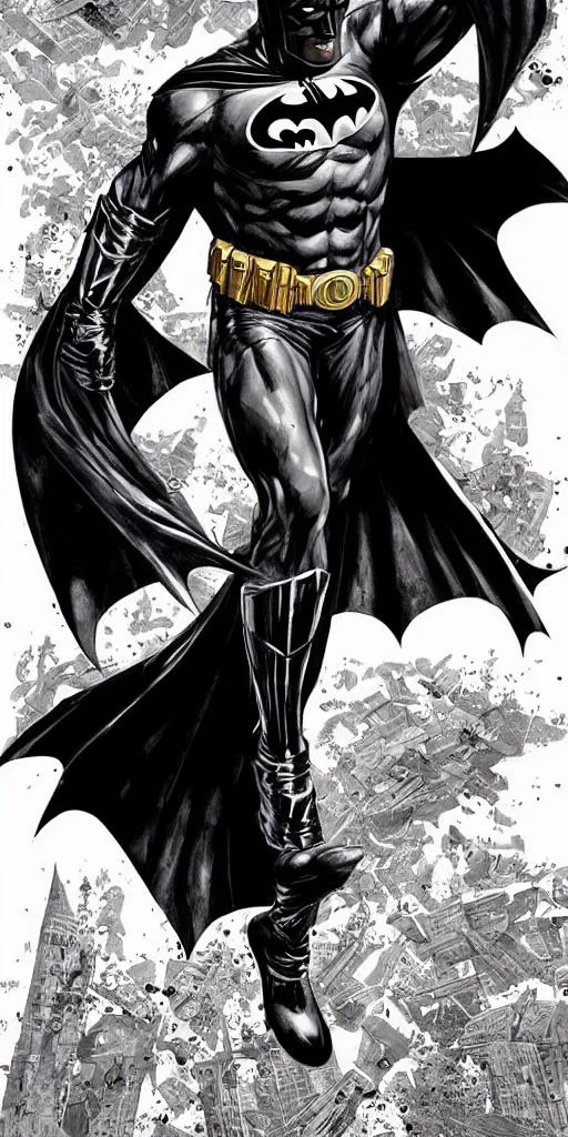 Image similar to full body batman character design by lee bermejo