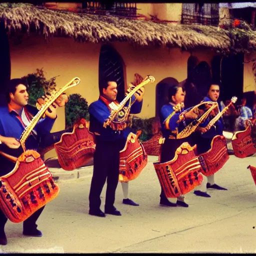 Image similar to mariachi band, tlaquepaque, kodak ektachrome,