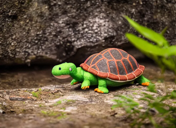 Image similar to national geographic wildlife photo of real life yoshi yoshi in real life in the wild, dinosaur turtle, 8 k, 8 5 mm f 5. 6