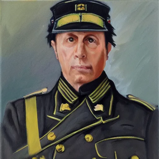 Image similar to “Oil painting of Paco de Lucia as a World War 1 general, 4k”